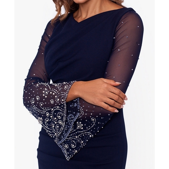 🔥Betsy & Adam Womens Beaded Long Evening Dress - Picture 6 of 15